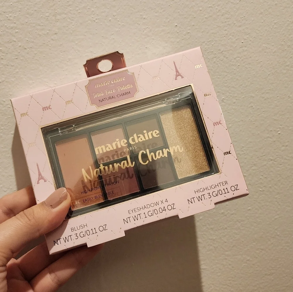 Marie Claire Natural Charm Face Palette - Blush, Eyeshadow, Highlighter New